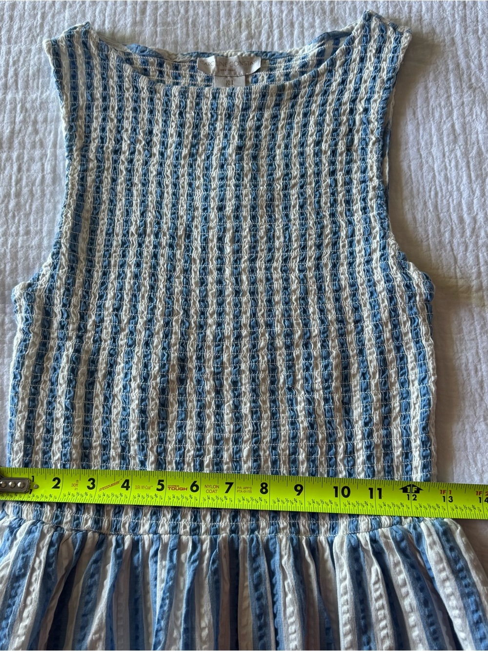 Caroline Constas Blue White Smocked Maxi Dress Coastal Old Money Preppy Modest - Picture 7 of 7